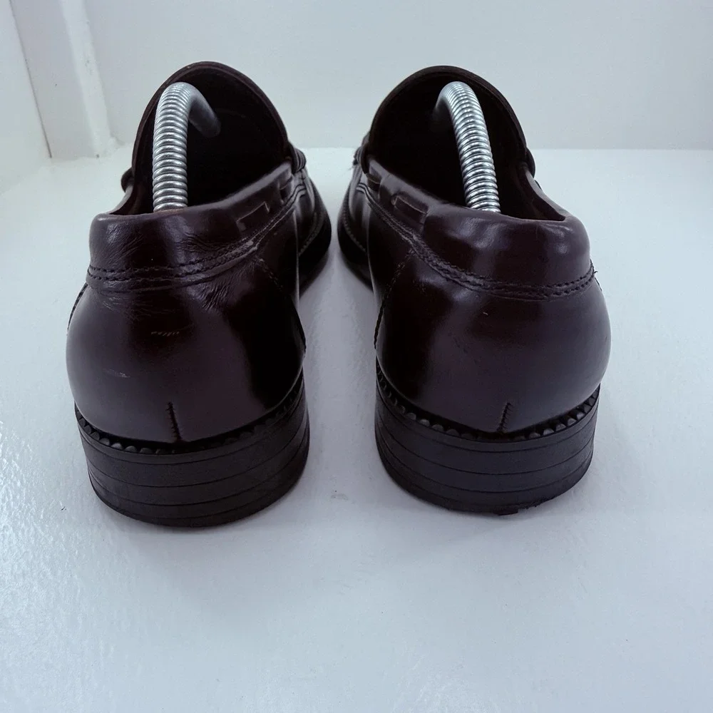 G.H. Bass Weejuns Mens 10D Burgundy Oxblood Leather Penny Loafers Moc Toe